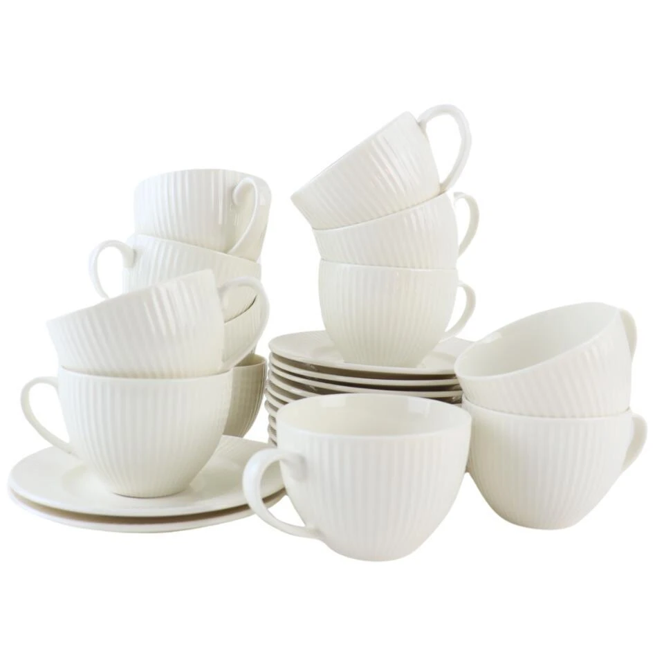 OTIX Koffiekopjes Met Oor En Schotel Set Van 12 200ml Wit Porselein... 3 OTIX Koffiekopjes Met Oor En Schotel Set Van 12 200ml Wit Porselein...