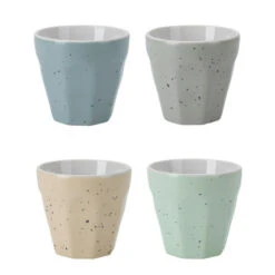 Excellent Houseware Koffiekop - 4x - Porselein - 90 Ml - Gekleurd