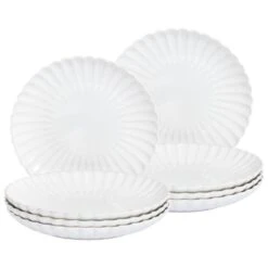 NETTLE - Dinerborden Set Van 8 - Wit - Steengoed