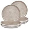 COSTMARY - Dinerborden Set Van 8 - Grijs - Steengoed -Bestekwinkel 1000178980
