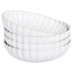 NETTLE - Diepe Borden Set Van 4 - Gebroken Wit - Steengoed