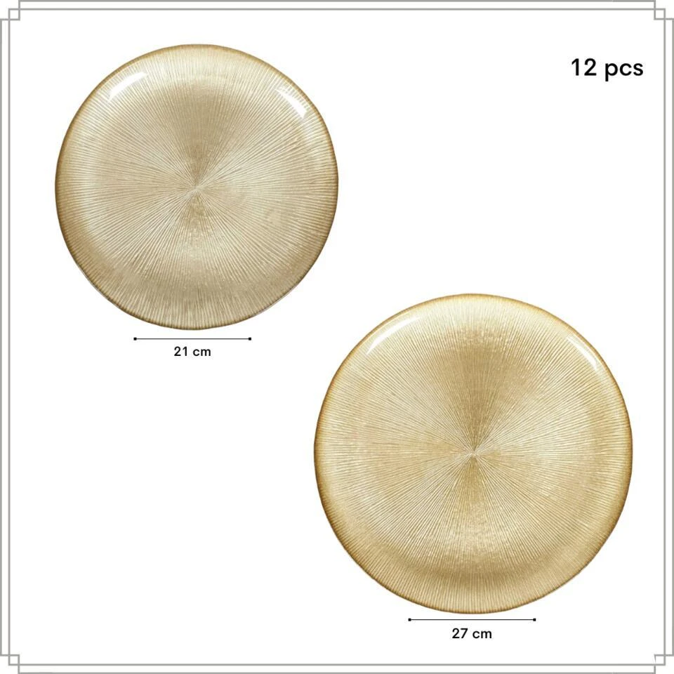OTIX Dinerborden Bordenset 6 Persoons Onderborden Goud 7 OTIX Dinerborden Bordenset 6 Persoons Onderborden Goud - Afbeelding 5
