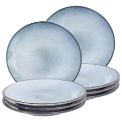 JUNIPER - Dinerborden Set Van 8 - Lichtblauw - Steengoed -Bestekwinkel 17409c3659df4c9f9dc9780bd47fff77