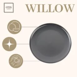 OTIX Dinerborden Bordenset 12 Persoons Zwart 27cm Keramiek WILLOW -Bestekwinkel 179551a56c94458eafbd8b9bb1609748
