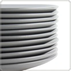 OTIX Dinerborden Bordenset 12 Persoons Grijs 26cm Aardewerk POPLAR -Bestekwinkel 179c7eded9c444378836874dc2b96d55