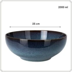 OTIX Saladeschaal Diep Serveerbord Schaal Blauw 25cm Aardewerk EBONY -Bestekwinkel 1b53cfde34e843e59f3586ef40ab5206