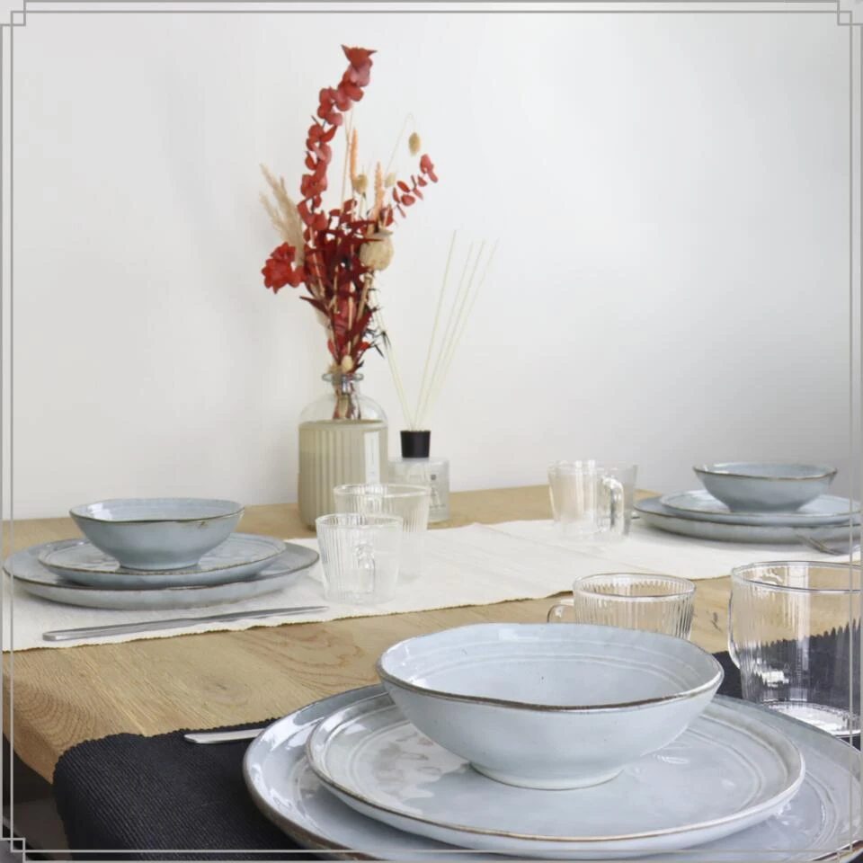 OTIX Dessert Ontbijt Bordenset 12 Persoons Blauw 21cm Keramiek BLUEBELL 6 OTIX Dessert Ontbijt Bordenset 12 Persoons Blauw 21cm Keramiek BLUEBELL - Afbeelding 4