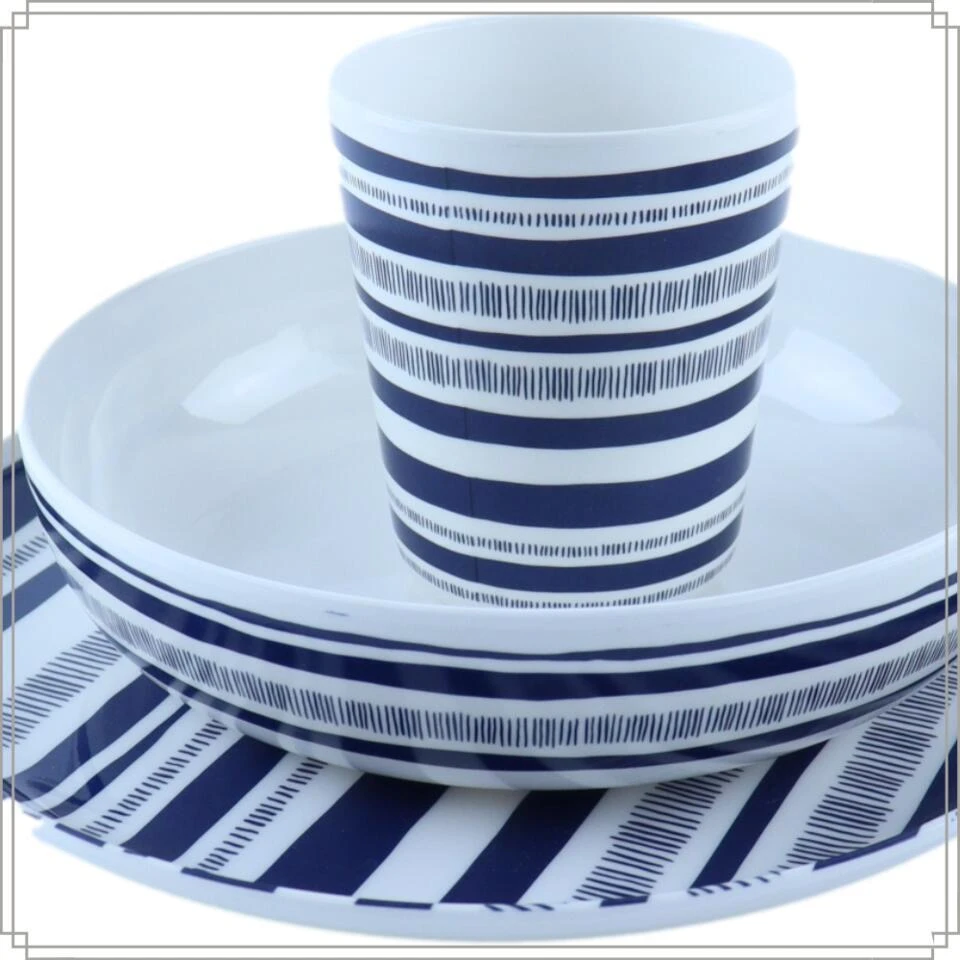 OTIX Serviessets 12 Delig STRIPES - BLUE 8 OTIX Serviessets 12 Delig STRIPES - BLUE - Afbeelding 6