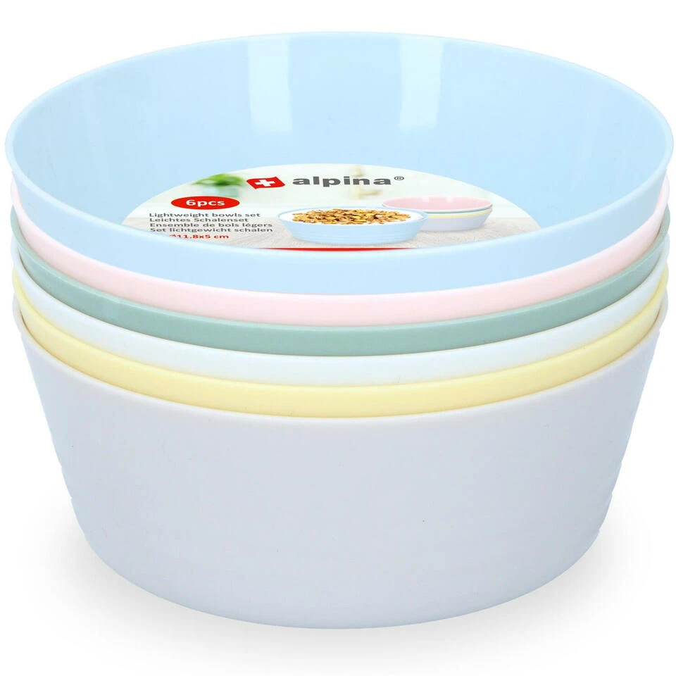 Alpina Kommetjes /schaaltjes - 6x - Gekleurd - Kunststof - 11 Cm 4 Alpina Kommetjes /schaaltjes - 6x - Gekleurd - Kunststof - 11 Cm - Afbeelding 2