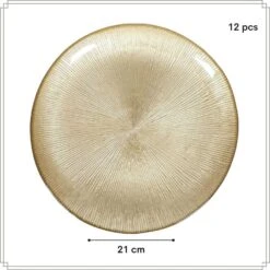 OTIX Ontbijtborden 12 Persoons Goud Glitter Dessertborden 21cm Glas 14 OTIX Ontbijtborden 12 Persoons Goud Glitter Dessertborden 21cm Glas -Bestekwinkel 1dff7eafa718481cb5a8e178d744ee85