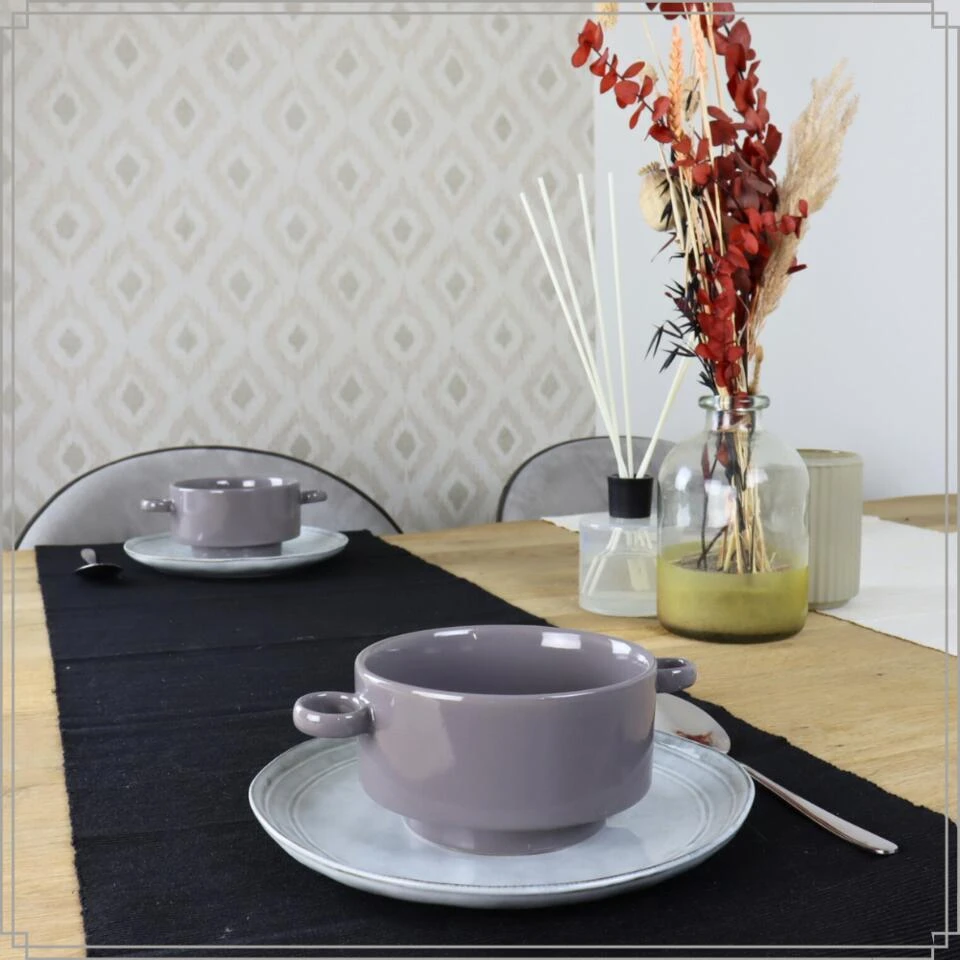 OTIX Soepkommen Met Oor 6 Stuks Grijs Soeptassen 510ml Aardewerk 4 OTIX Soepkommen Met Oor 6 Stuks Grijs Soeptassen 510ml Aardewerk - Afbeelding 2