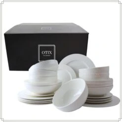 OTIX Serviesset 24-delig Bordenset 6-persoons Ontbijtborden Dinerbo... -Bestekwinkel 226d1a62702040a095f9d0a347432239