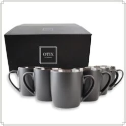 OTIX KoffieKopjes Koffietassen Set Van 12 Zwart Mat 240ml -Bestekwinkel 2276a461a4084456a3b1f60840f08f09
