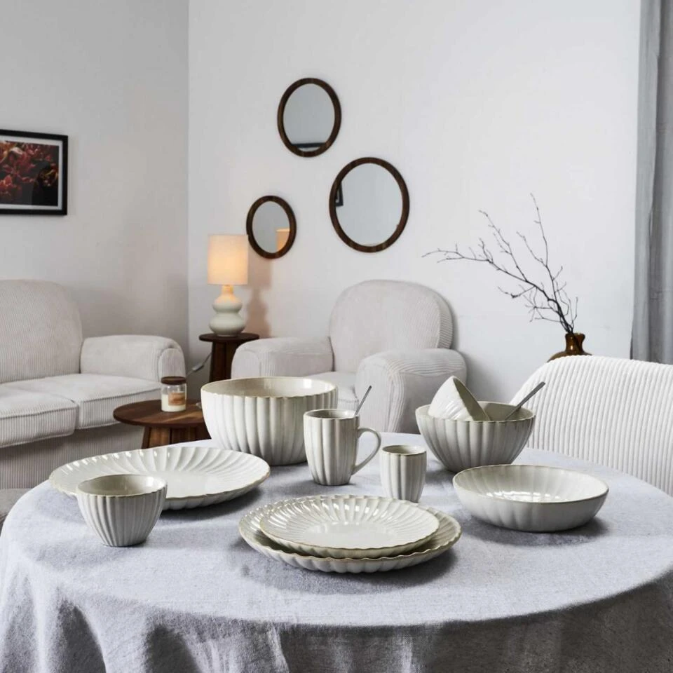 OTIX Ontbijtbordenset 6 Persoons Desertbord 21cm Wit Keramiek SOLIS 4 OTIX Ontbijtbordenset 6 Persoons Desertbord 21cm Wit Keramiek SOLIS - Afbeelding 2