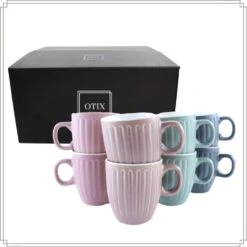 OTIX Koffiekopjes 8 Delig Moss - Multikleur -Bestekwinkel 2c362648b5fb49ada413f368a3e01e91