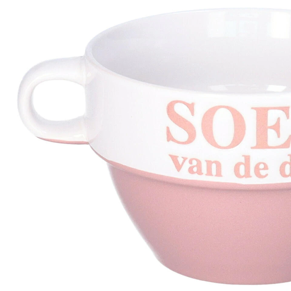 Merkloos Soepkommen - Soep Van De Dag - Oud Roze - Stapelbaar 5 Merkloos Soepkommen - Soep Van De Dag - Oud Roze - Stapelbaar - Afbeelding 3