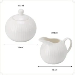 OTIX Serviesset 8-delig Koffiekopjes Met Oor Melk En Suiker Set Wit... -Bestekwinkel 3081db61678843d09c50cbf7225af874