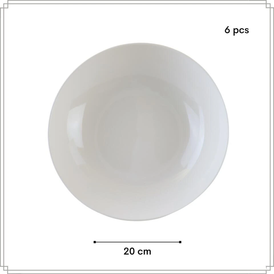 OTIX Pastaborden Bordenset 6 Persoons Diepe Borden Soepborden 20cm Wit Porsel... 7 OTIX Pastaborden Bordenset 6 Persoons Diepe Borden Soepborden 20cm Wit Porsel... - Afbeelding 5