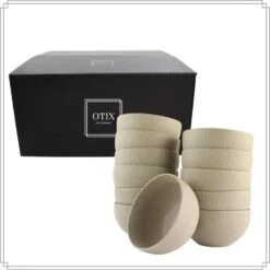 OTIX Soepkommen Zonder Oor Set Van 12 Schaaltjes 600ml Caramel TEAK -Bestekwinkel 337b76023d714f39a5508b7db18d6bc2