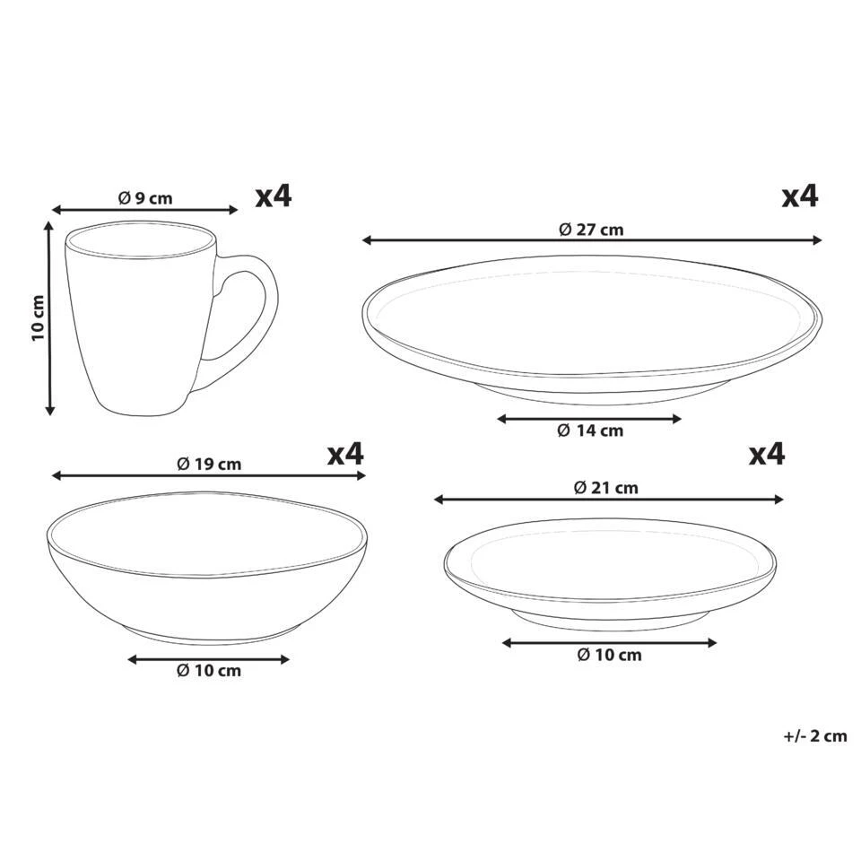THYME - Serviesset 16 Delig - Donkergroen - Steengoed 6 THYME - Serviesset 16 Delig - Donkergroen - Steengoed - Afbeelding 4
