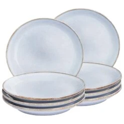 JUNIPER - Bijzetborden Set Van 8 - Lichtblauw - Steengoed -Bestekwinkel 36580ea4c920410985533ad5858582a3