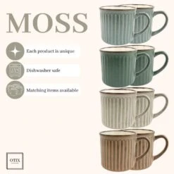 OTIX Koffiekopjes Met Oor Set Van 8 Koffietassen Aardewerk 200 Ml MOSS -Bestekwinkel 36cddf49d29241d28787d842a391542e