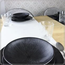 OTIX Diepe Soep Pasta Bordenset 6 Persoons Zwart 19cm Keramiek POPPY -Bestekwinkel 3f9a08e6aa874282b814c68437119a99