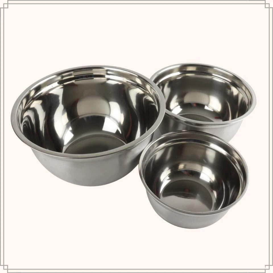 OTIX Beslagkom Mengkom Bakken Set Van 3 RVS Beslagkommen 4 OTIX Beslagkom Mengkom Bakken Set Van 3 RVS Beslagkommen - Afbeelding 2