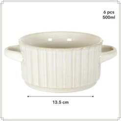OTIX Soepkommen Met Oor Set Van 6 Stuks Soeptassen Wit Keramiek SOLIS -Bestekwinkel 42303f53ce3c48068efea7ca1a9b8f53