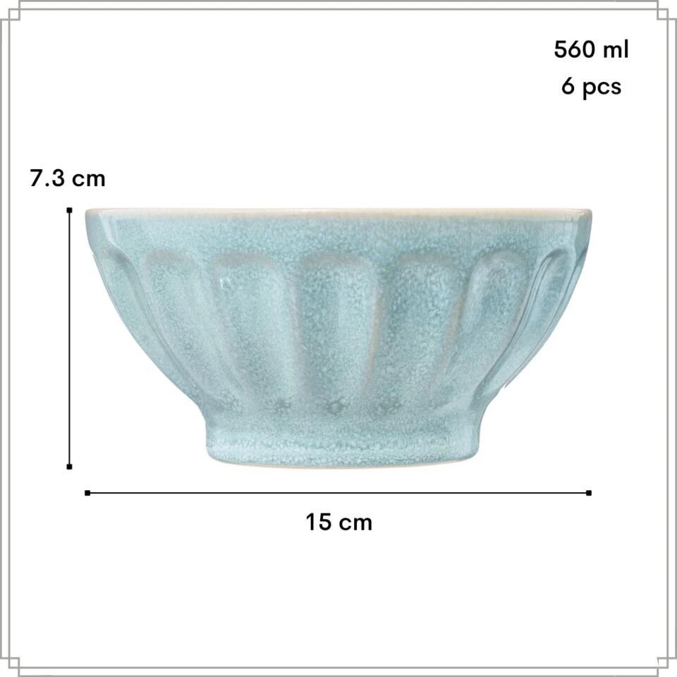 OTIX Soepkommen Zonder Oor Set Van 6 Schaaltjes 560ml Licht Blauw Aardewerk ELM 7 OTIX Soepkommen Zonder Oor Set Van 6 Schaaltjes 560ml Licht Blauw Aardewerk ELM - Afbeelding 5