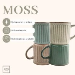 OTIX Koffiekopjes Met Oor Koffietassen Set Van 8 Aardewerk 250 Ml MOSS -Bestekwinkel 474d0defcd5b41a086a36ecd630d69ff