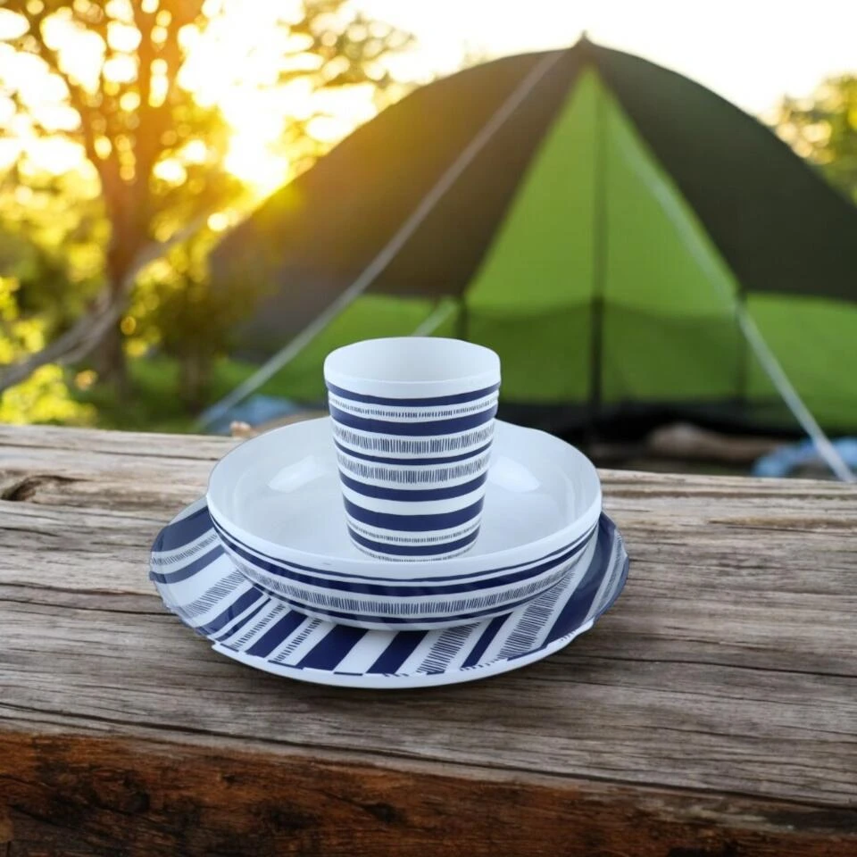 OTIX Serviessets 12 Delig STRIPES - BLUE 5 OTIX Serviessets 12 Delig STRIPES - BLUE - Afbeelding 3