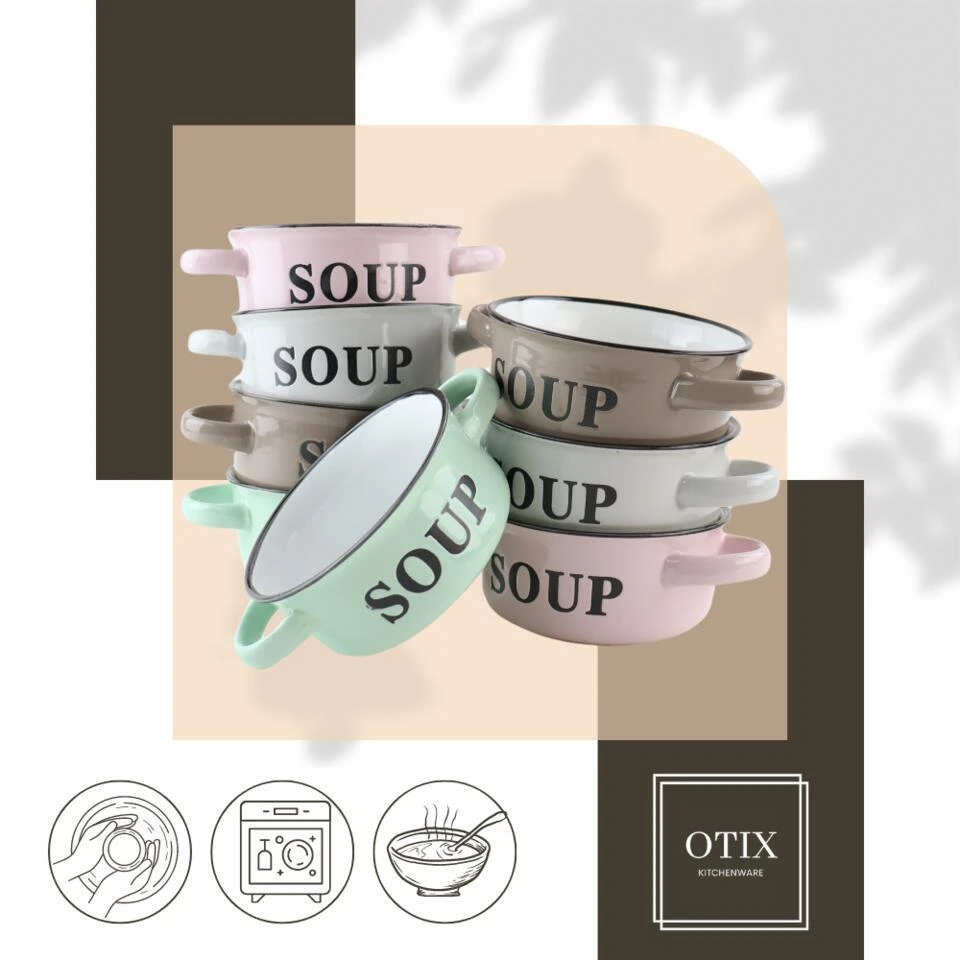 OTIX Soepkommen Met Oor Set Van 8 Schaaltjes 500ml Diverse Kleuren 10 OTIX Soepkommen Met Oor Set Van 8 Schaaltjes 500ml Diverse Kleuren - Afbeelding 8