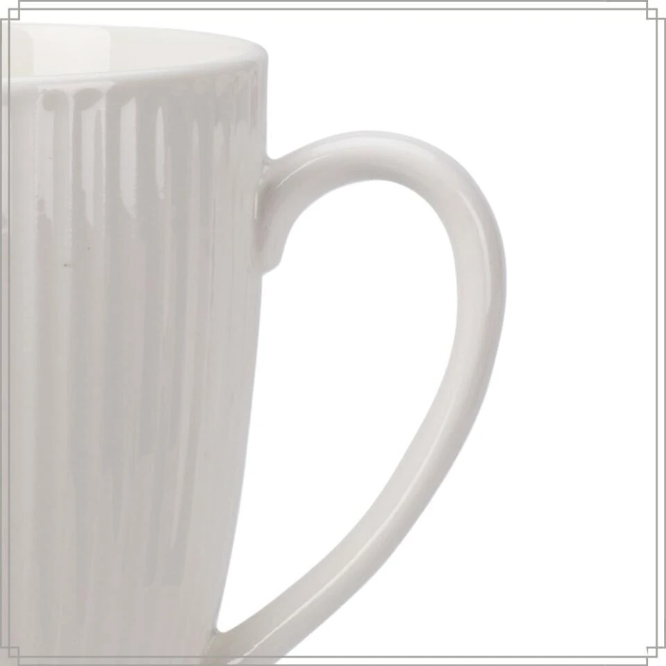 OTIX Koffiekopjes Set Van 6 Met Oor Koffietassen 300ml Wit Porselein LUNA 9 OTIX Koffiekopjes Set Van 6 Met Oor Koffietassen 300ml Wit Porselein LUNA - Afbeelding 7