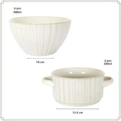 OTIX Soepkommen Set Van 12 Stuks Soeptassen Kommen Wit Keramiek SOLIS -Bestekwinkel 544b666d9f3f43fb842eba35d2917669