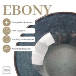 OTIX Saladeschaal Diep Serveerbord Schaal Blauw 25cm Aardewerk EBONY -Bestekwinkel 5528600ca1844af48ed8daf9b85fc4af