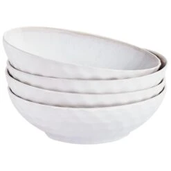 SESAME - Diepe Borden Set Van 4 - Lichtgrijs - Steengoed -Bestekwinkel 5aa91f22fcc14e7282e6a0939276f41b