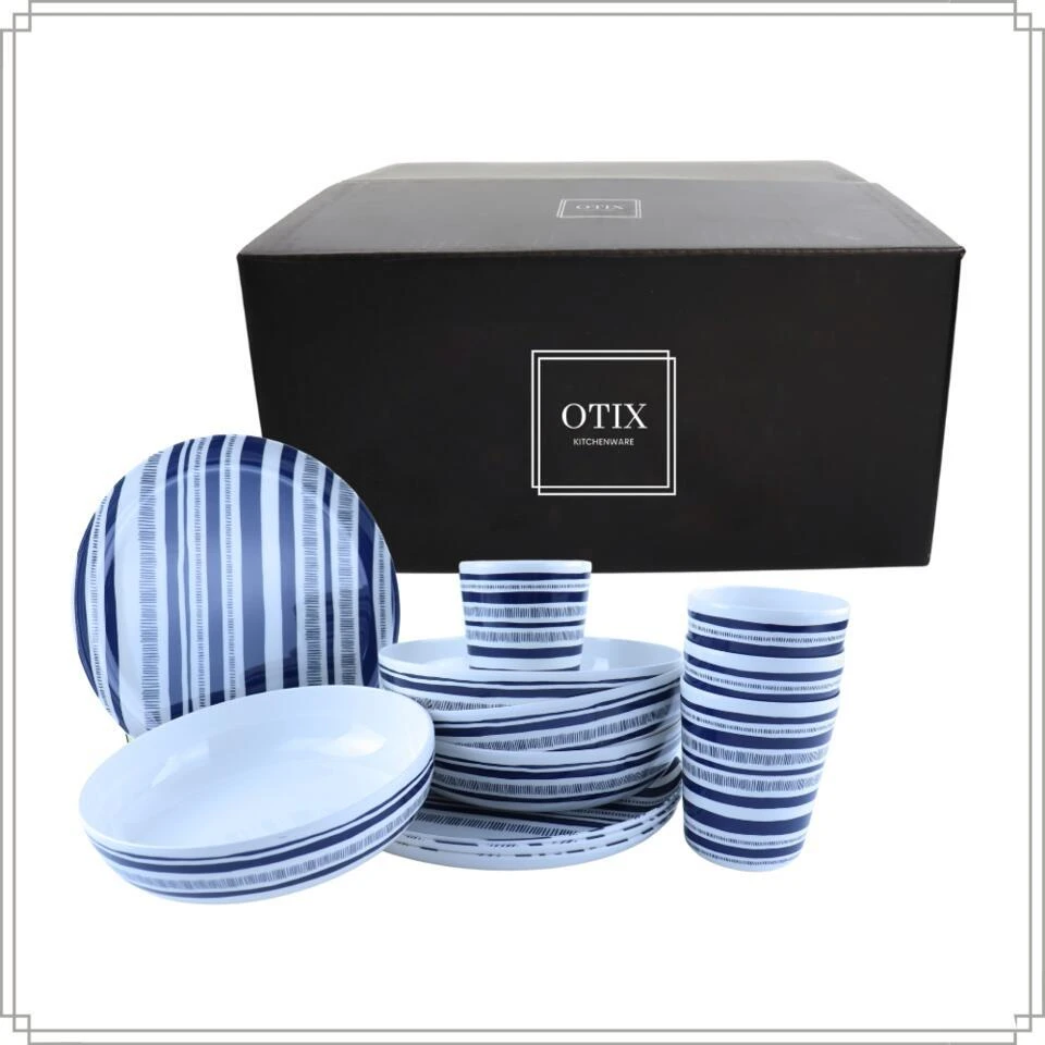 OTIX Serviessets 12 Delig STRIPES - BLUE 11 OTIX Serviessets 12 Delig STRIPES - BLUE - Afbeelding 9