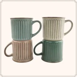 OTIX Koffiekopjes Met Oor Koffietassen Set Van 8 Aardewerk 250 Ml MOSS -Bestekwinkel 5fe90f114922492594bd9c8d2ac30834