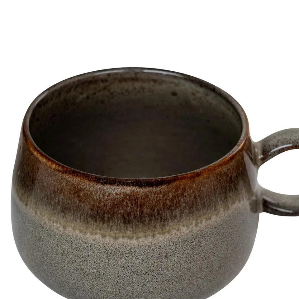 QUVIO Theemokken Selma - Keramiek - Grijs - Set Van 4 6 QUVIO Theemokken Selma - Keramiek - Grijs - Set Van 4 - Afbeelding 4