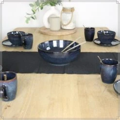 OTIX Ontbijtborden 12 Persoons 21cm Dessertbord Blauw Aardewerk EBONY -Bestekwinkel 623e851672384181b2170e25f85cb145