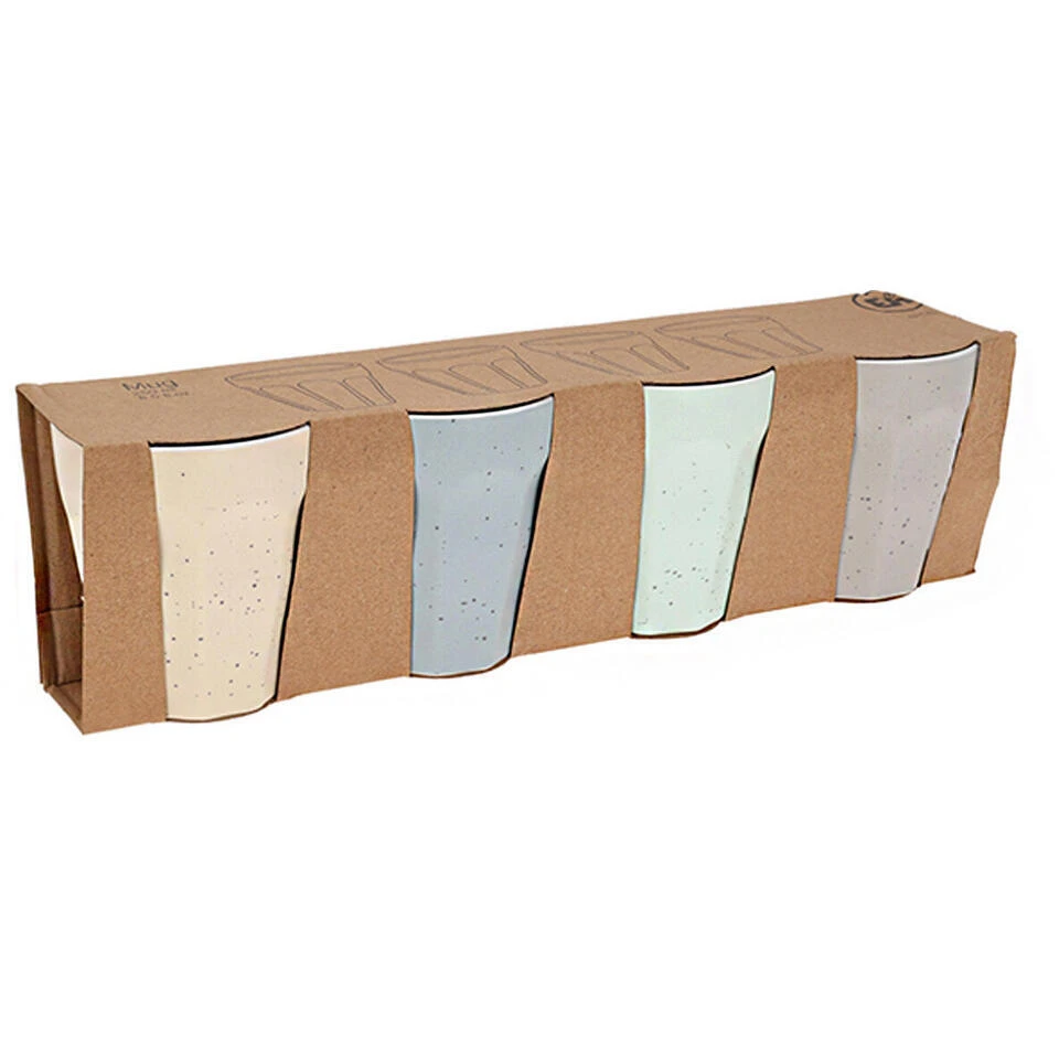 Excellent Houseware Thee/koffie Mokken - 4x - Porselein - 250 Ml 4 Excellent Houseware Thee/koffie Mokken - 4x - Porselein - 250 Ml - Afbeelding 2