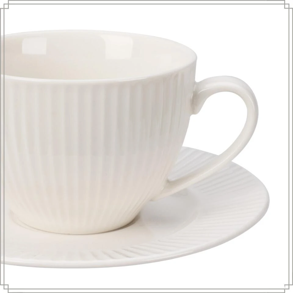 OTIX Koffiekopjes Met Oor En Schotel Set Van 12 200ml Wit Porselein... 9 OTIX Koffiekopjes Met Oor En Schotel Set Van 12 200ml Wit Porselein... - Afbeelding 7