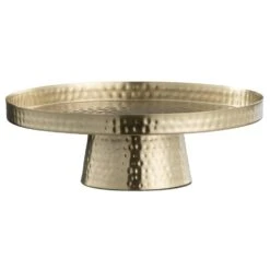 Plateau Op Voet - Goudkleurig Metaal - 14xØ31 Cm
