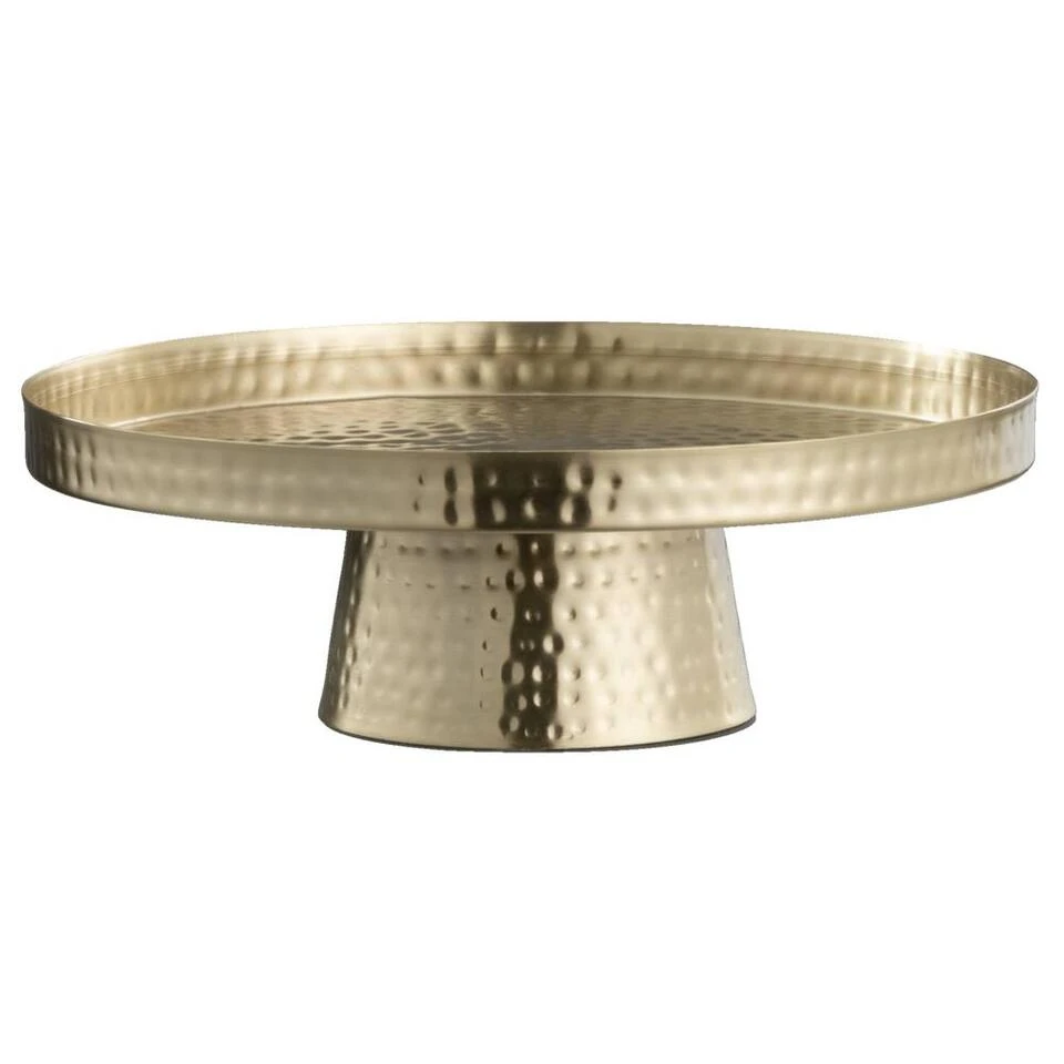 Plateau Op Voet - Goudkleurig Metaal - 14xØ31 Cm 3 Plateau Op Voet - Goudkleurig Metaal - 14xØ31 Cm