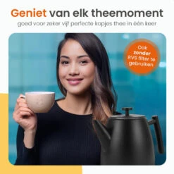 Goliving Theekan Met Filter - 1 Liter - Zwart -Bestekwinkel 72e9fe8bee2f410da4c38831f4b3c2fd
