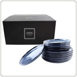 OTIX Serviesset 12 Delig Ebony - Blauw -Bestekwinkel 7674ad1b8a264be5a4888f0d7898ff3a