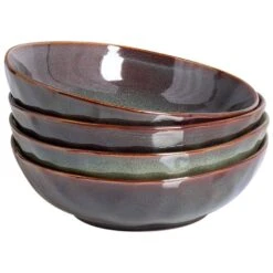 THYME - Diepe Borden Set Van 4 - Donkergroen - Steengoed -Bestekwinkel 7d46659b21044d379336133836976085