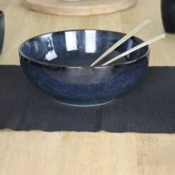 OTIX Saladeschaal 2 Stuks Diep Serveerbord Schaal Blauw 25cm Aardewerk EBONY -Bestekwinkel 7f2b4759166a4de09868a583707facfc
