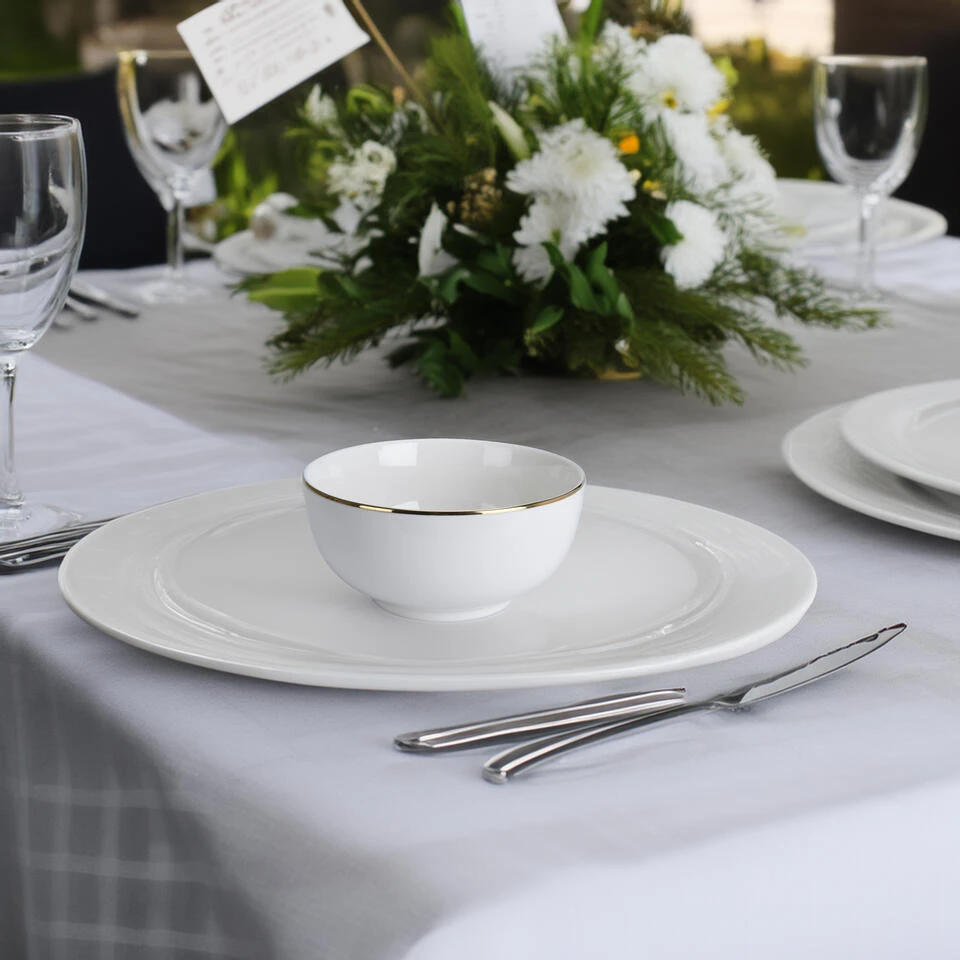 Excellent Houseware Kommetje/serveer Schaaltje - Wit/goud - D14 X 7 Cm - Porselein 5 Excellent Houseware Kommetje/serveer Schaaltje - Wit/goud - D14 X 7 Cm - Porselein - Afbeelding 3